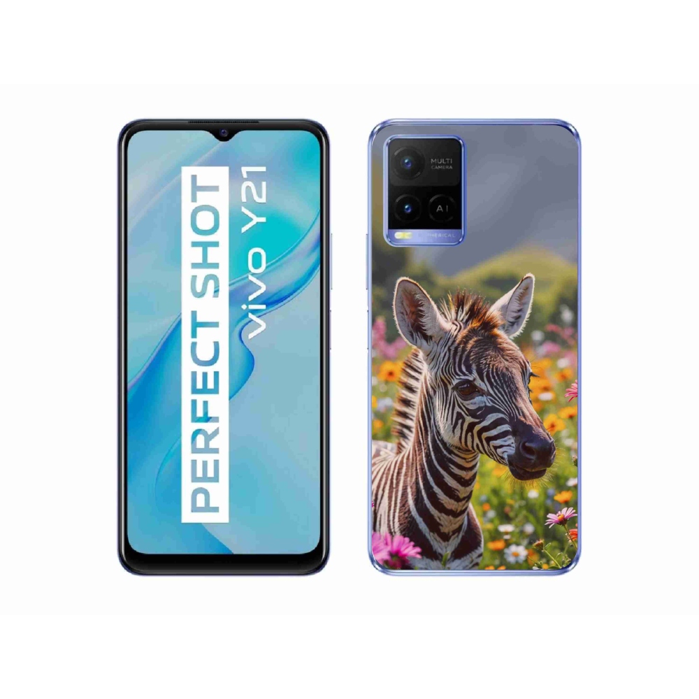 Gelový kryt mmCase na Vivo Y21/Y21s/Y33s - zebra na louce