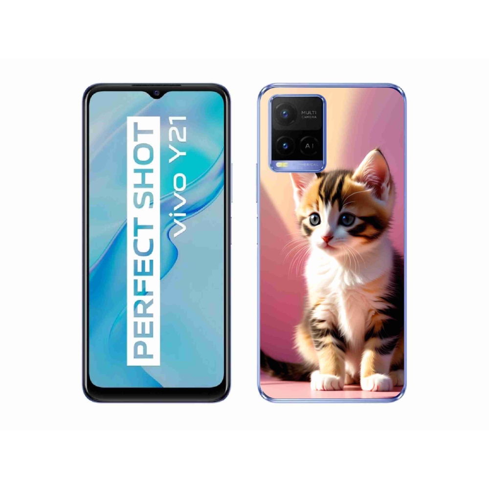 Gelový kryt mmCase na Vivo Y21/Y21s/Y33s - zvědavé kotě 2