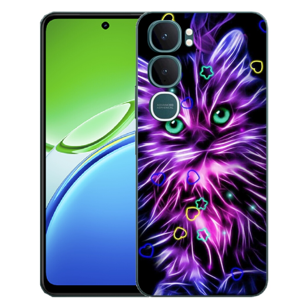 Gelový kryt mmCase na Vivo Y21d - abstraktní kočka