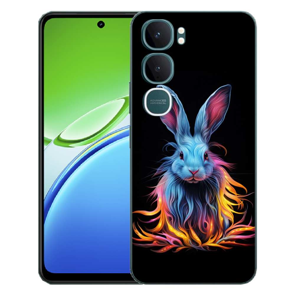 Gelový kryt mmCase na Vivo Y21d - abstraktní zajíc