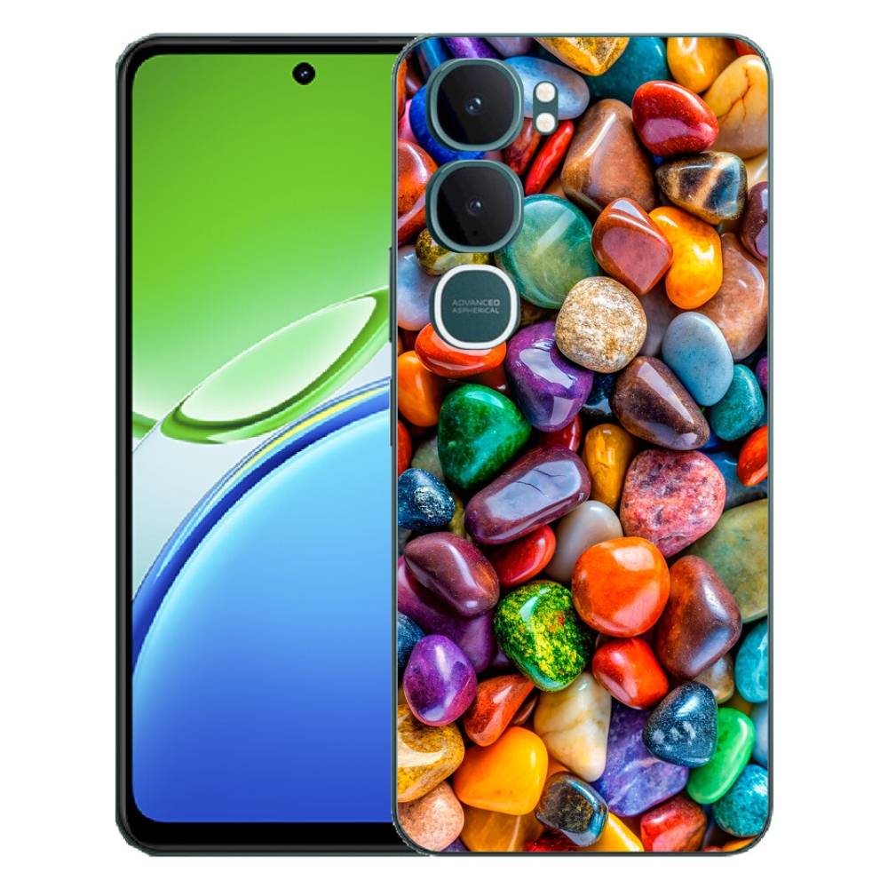 Gelový kryt mmCase na Vivo Y21d - barevné kamínky