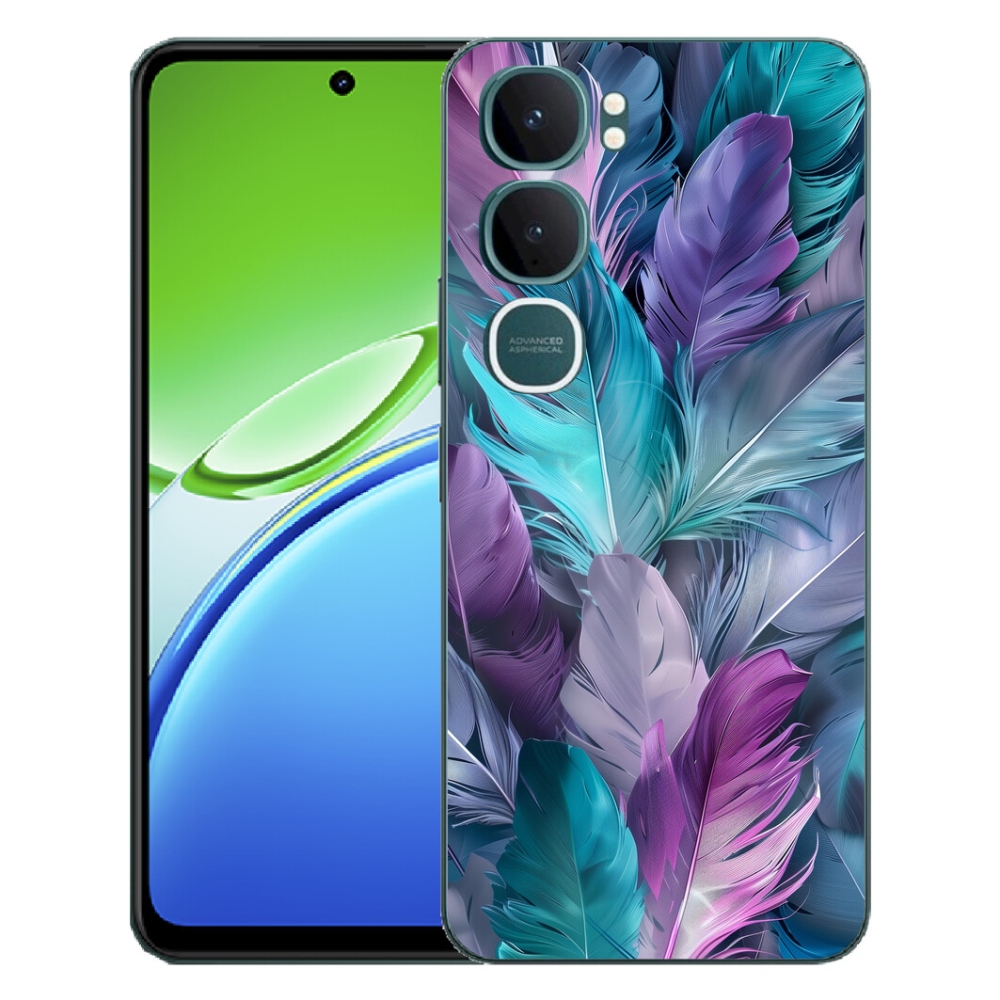 Gelový kryt mmCase na Vivo Y21d - barevné peří 2