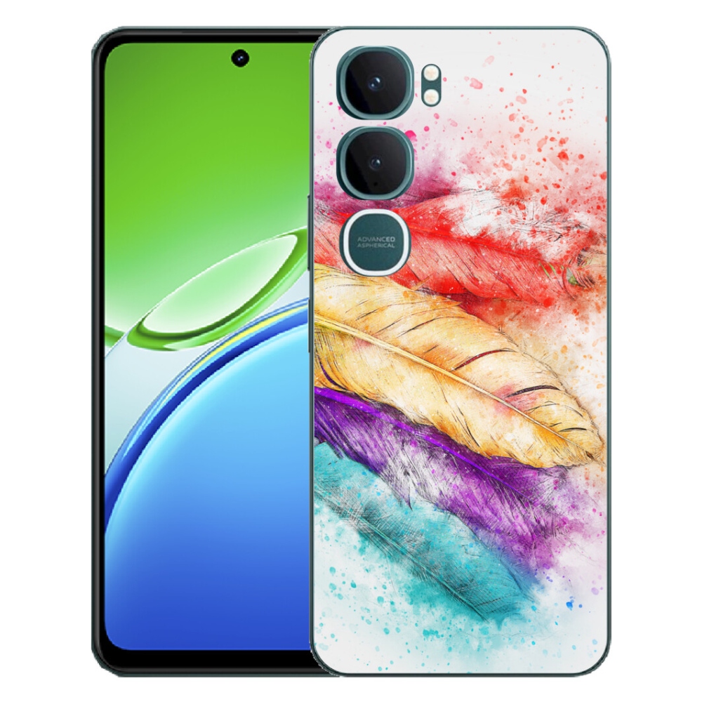 Gelový kryt mmCase na Vivo Y21d - barevné peří
