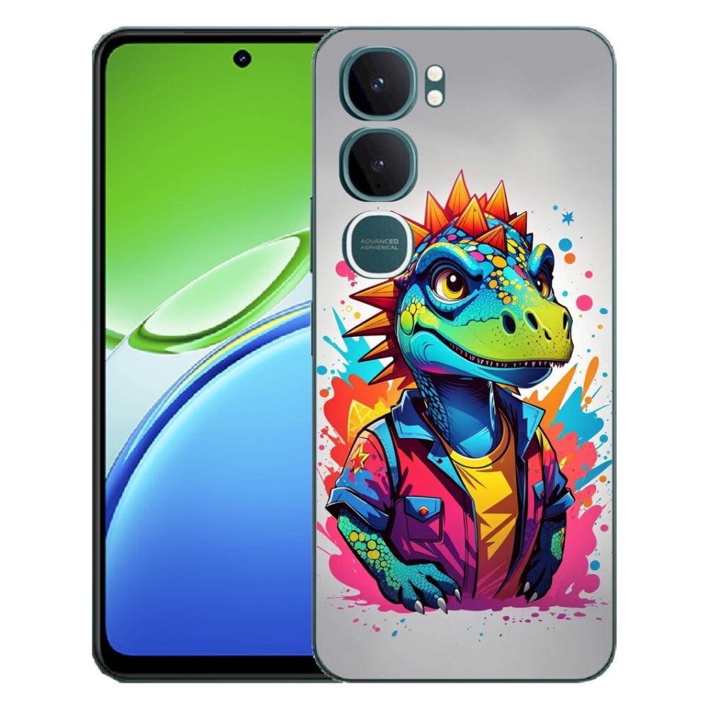 Gelový kryt mmCase na Vivo Y21d - barevný dinosaurus