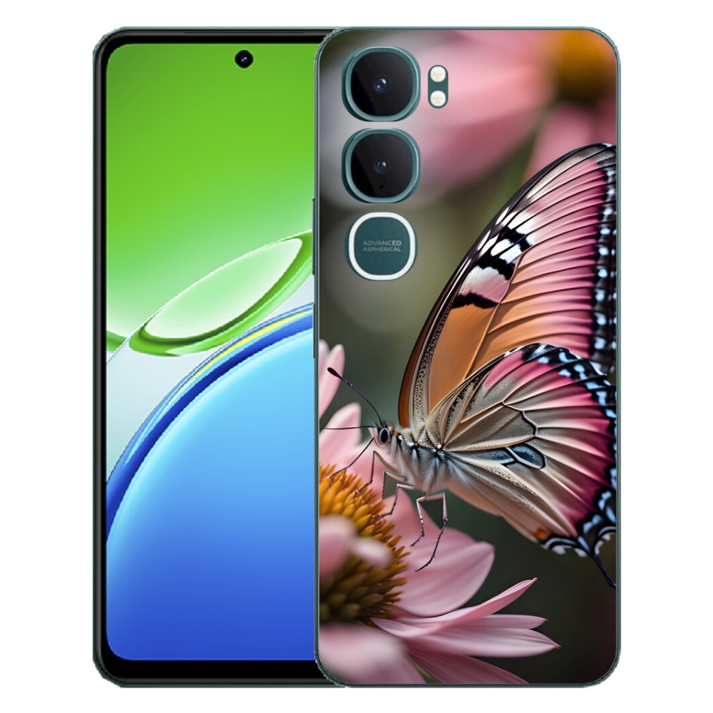 Gelový kryt mmCase na Vivo Y21d - barevný motýl