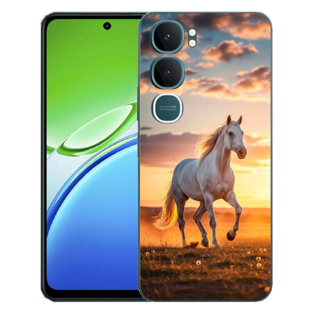 Gelový kryt mmCase na Vivo Y21d - běžící bílý kůň 2