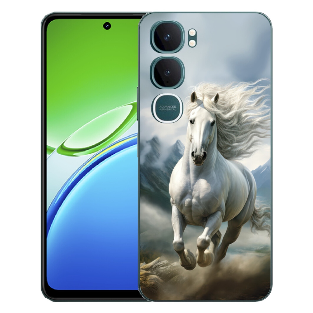 Gelový kryt mmCase na Vivo Y21d - běžící bílý kůň 3