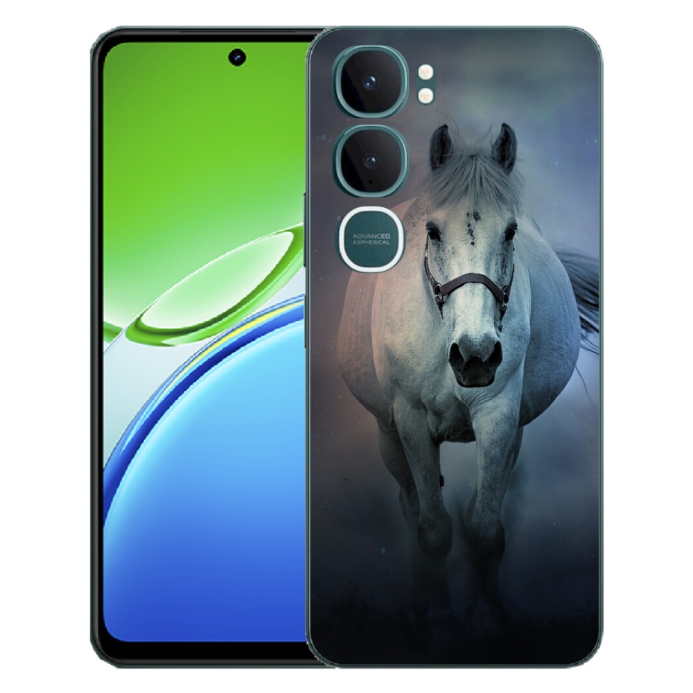 Gelový kryt mmCase na Vivo Y21d - běžící bílý kůň