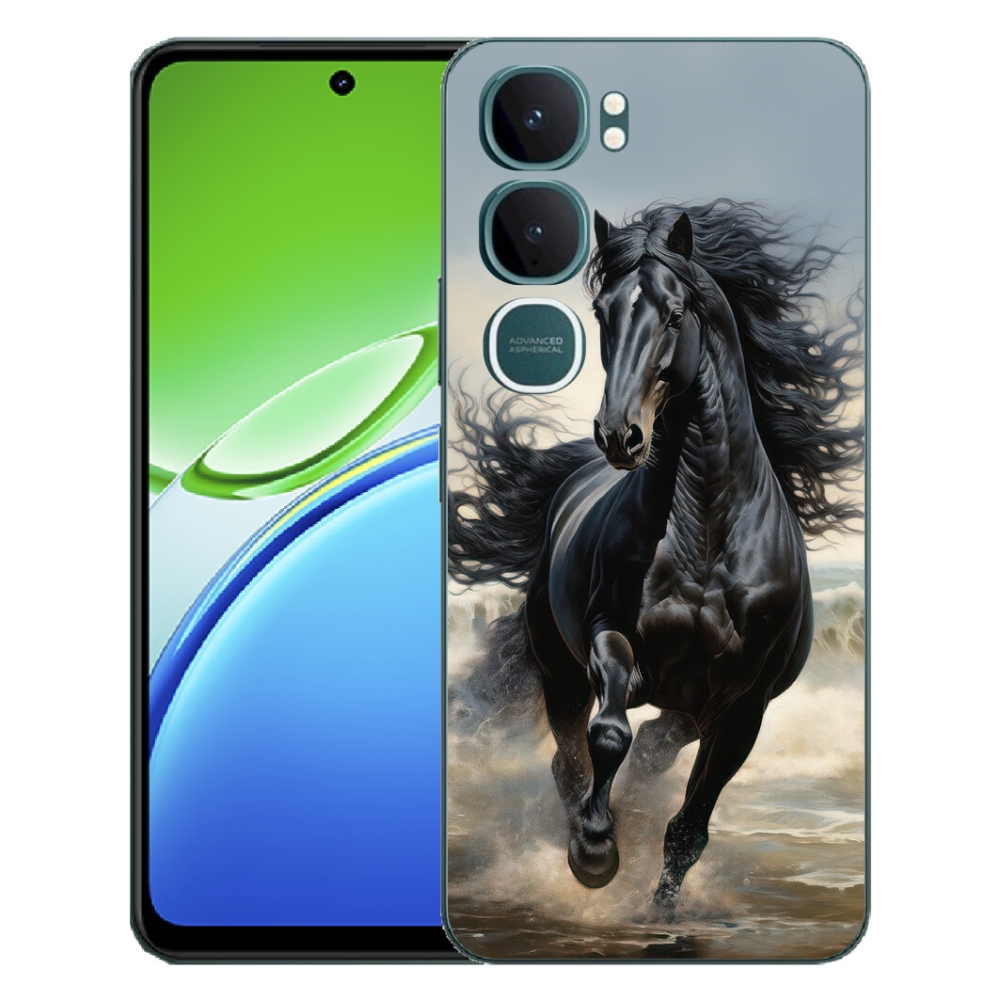 Gelový kryt mmCase na Vivo Y21d - běžící černý kůň