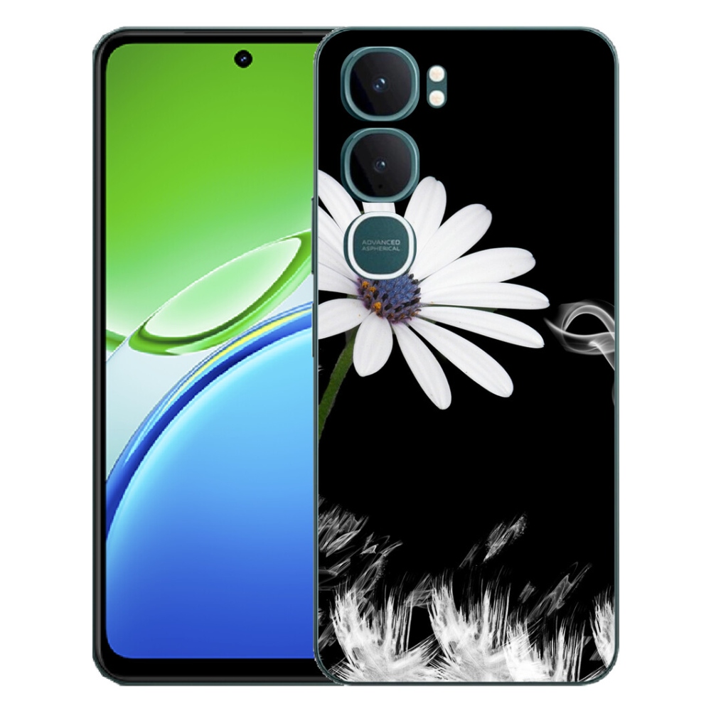 Gelový kryt mmCase na Vivo Y21d - bílá květina
