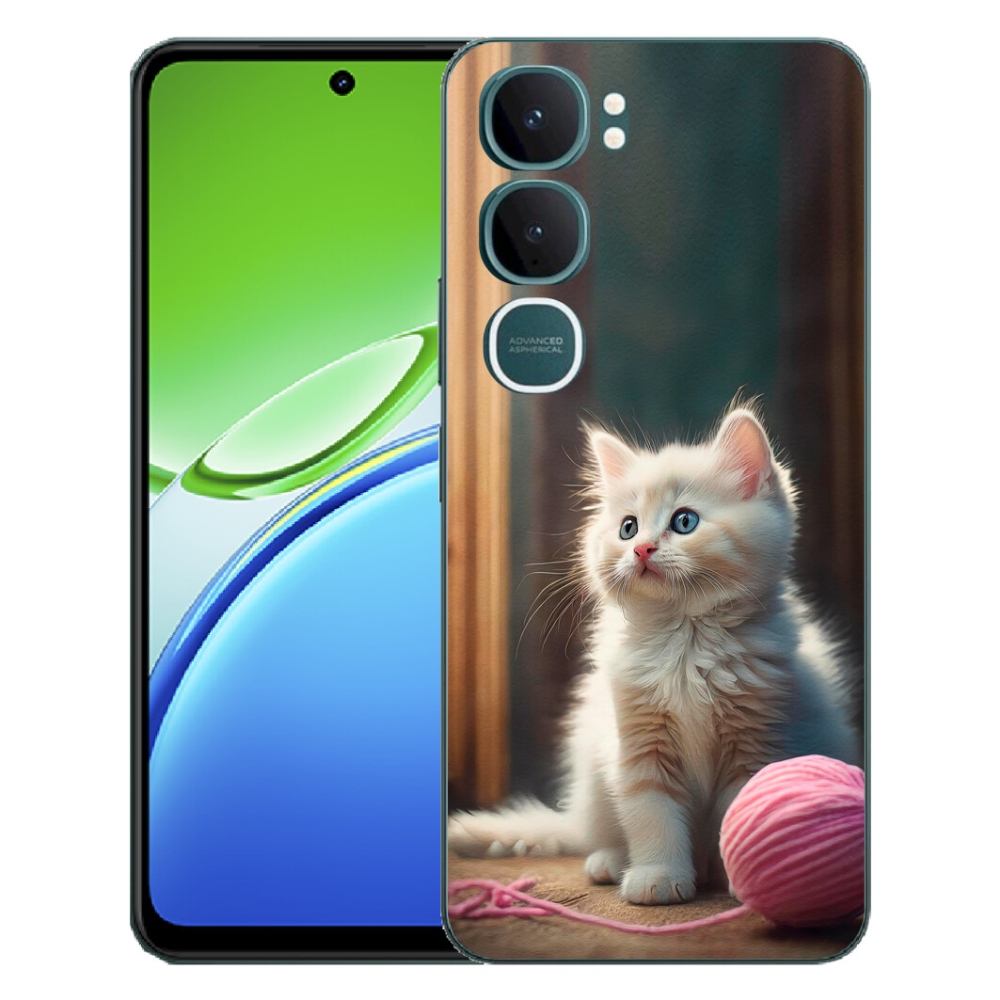 Gelový kryt mmCase na Vivo Y21d - bílé kotě 2