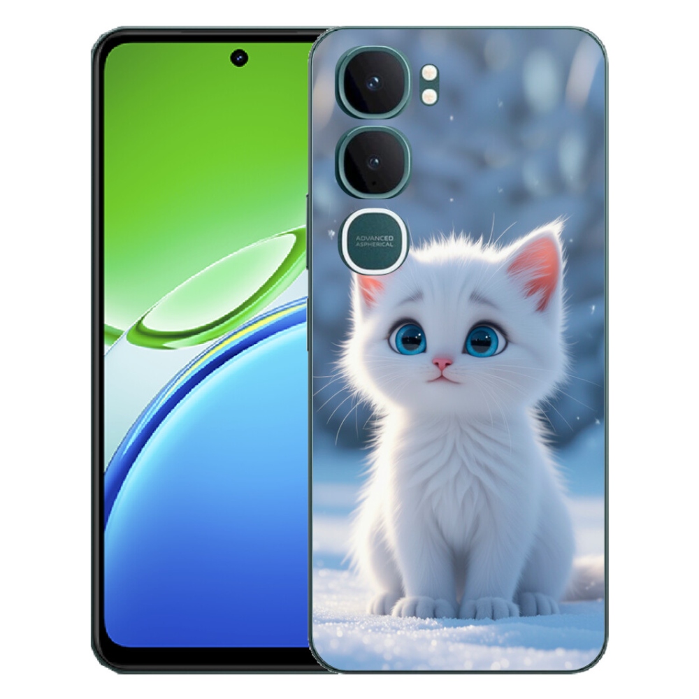 Gelový kryt mmCase na Vivo Y21d - bílé kotě 3