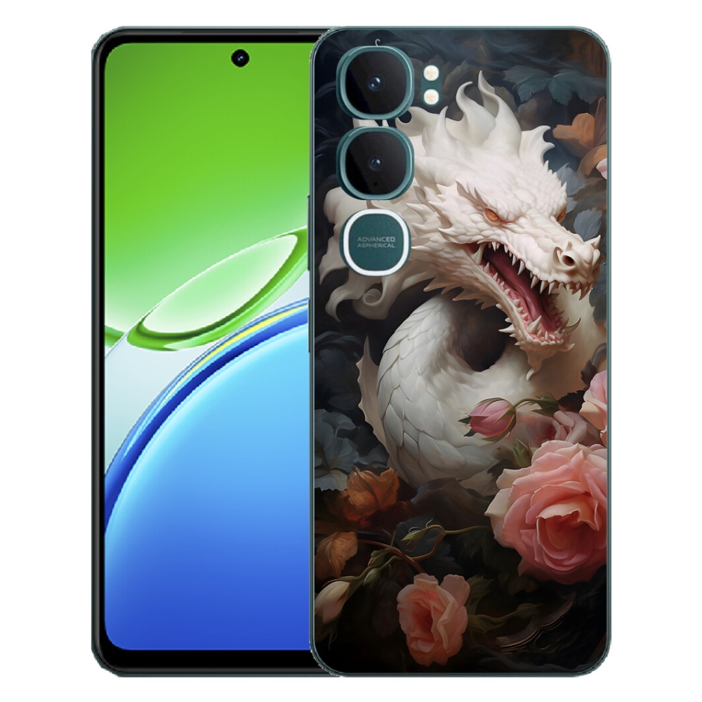 Gelový kryt mmCase na Vivo Y21d - bílý drak