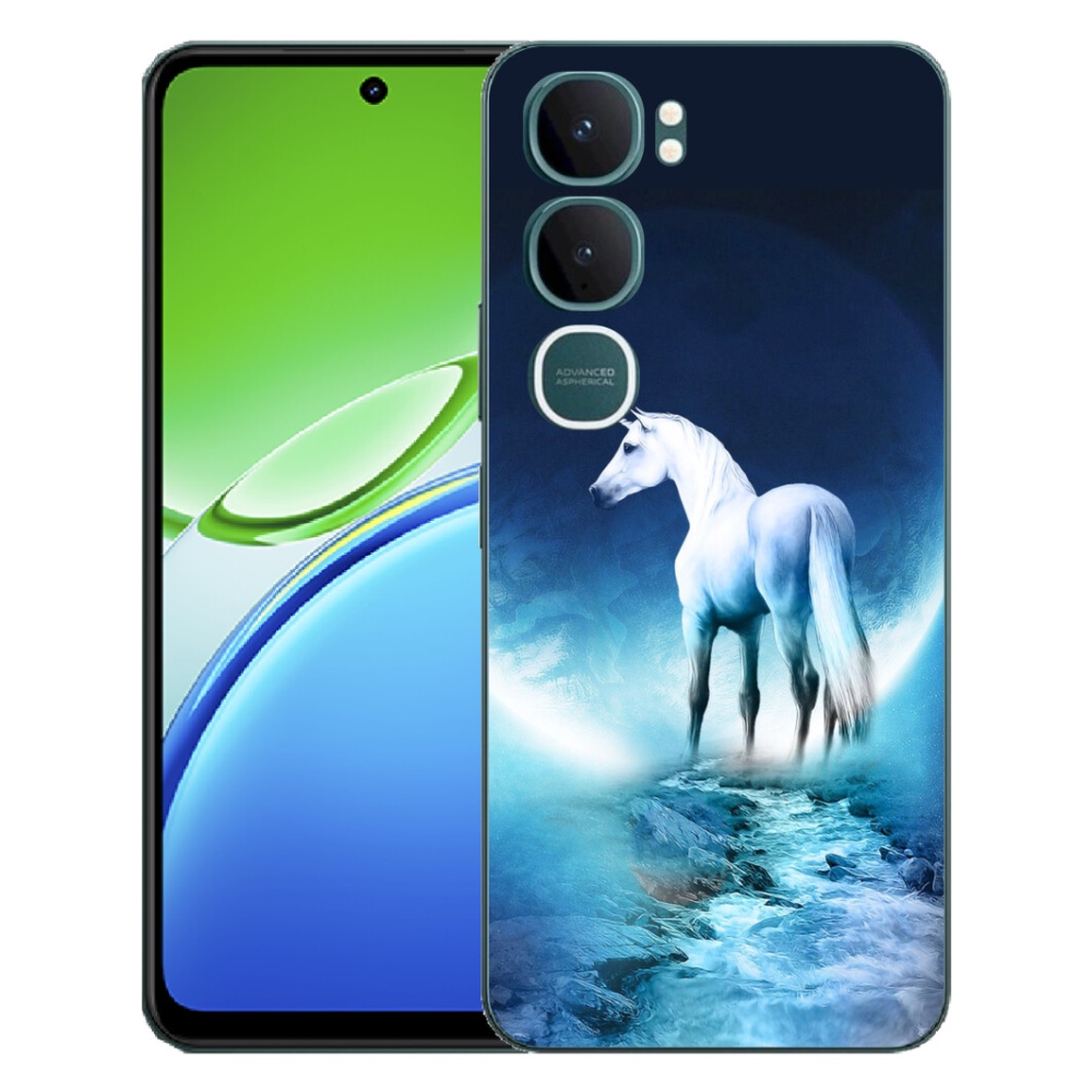Gelový kryt mmCase na Vivo Y21d - bílý jednorožec