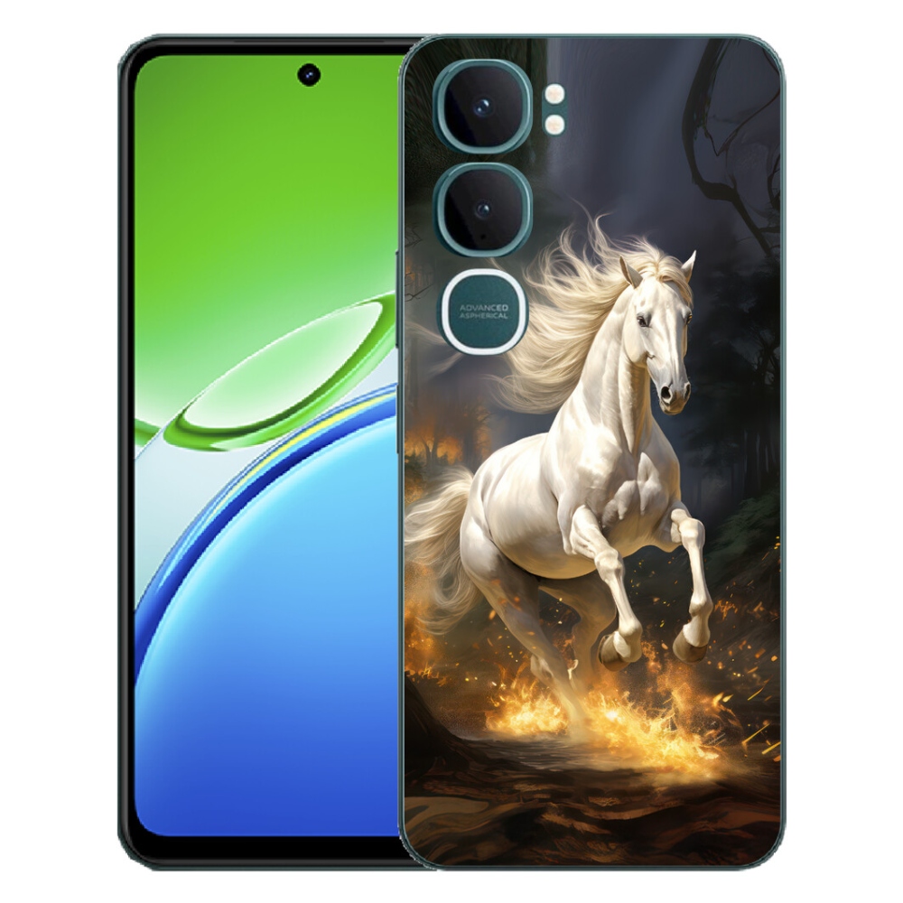 Gelový kryt mmCase na Vivo Y21d - bílý kůň 2