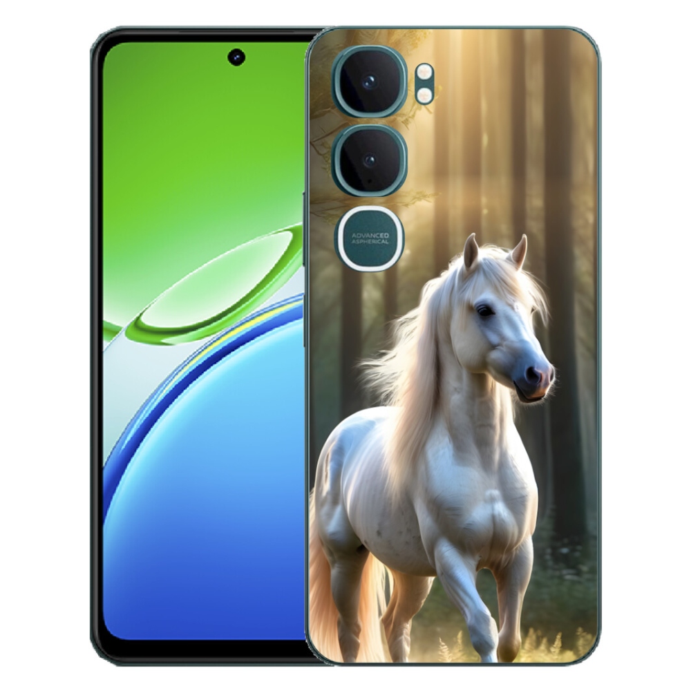 Gelový kryt mmCase na Vivo Y21d - bílý kůň 3
