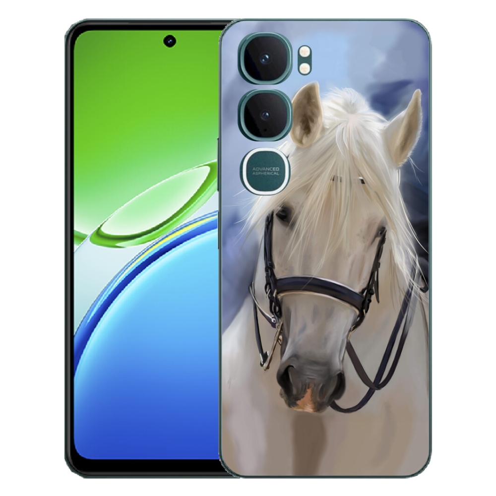 Gelový kryt mmCase na Vivo Y21d - bílý kůň
