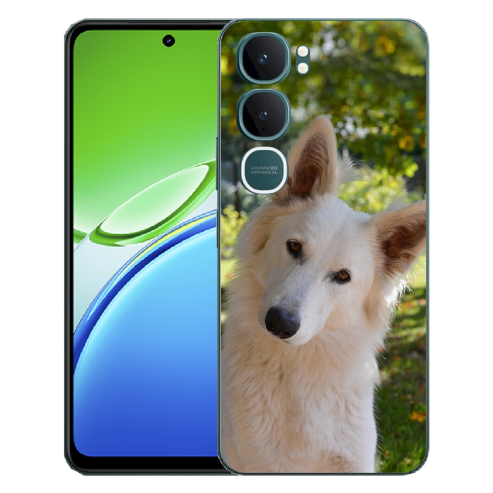 Gelový kryt mmCase na Vivo Y21d - bílý švýcarský ovčák 1