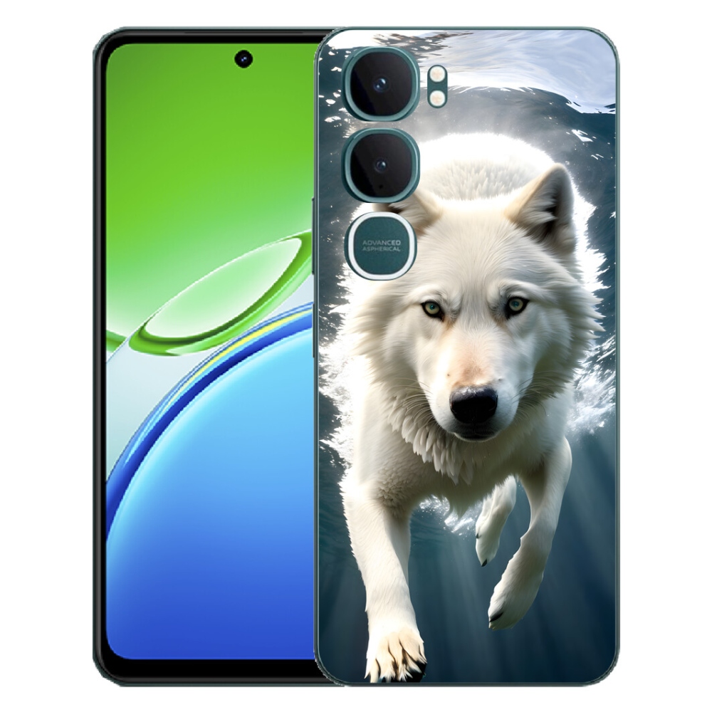 Gelový kryt mmCase na Vivo Y21d - bílý vlk