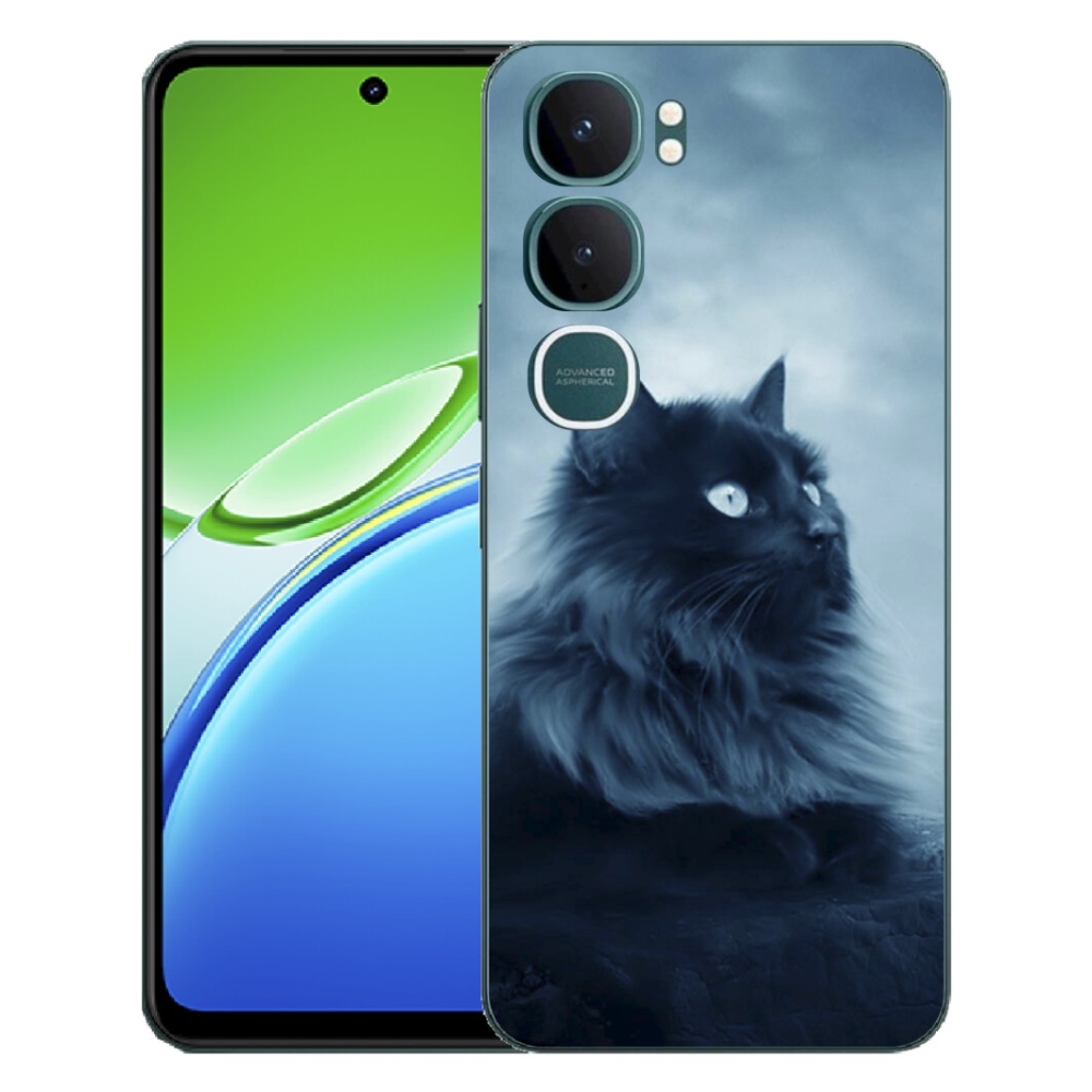 Gelový kryt mmCase na Vivo Y21d - černá kočka 1