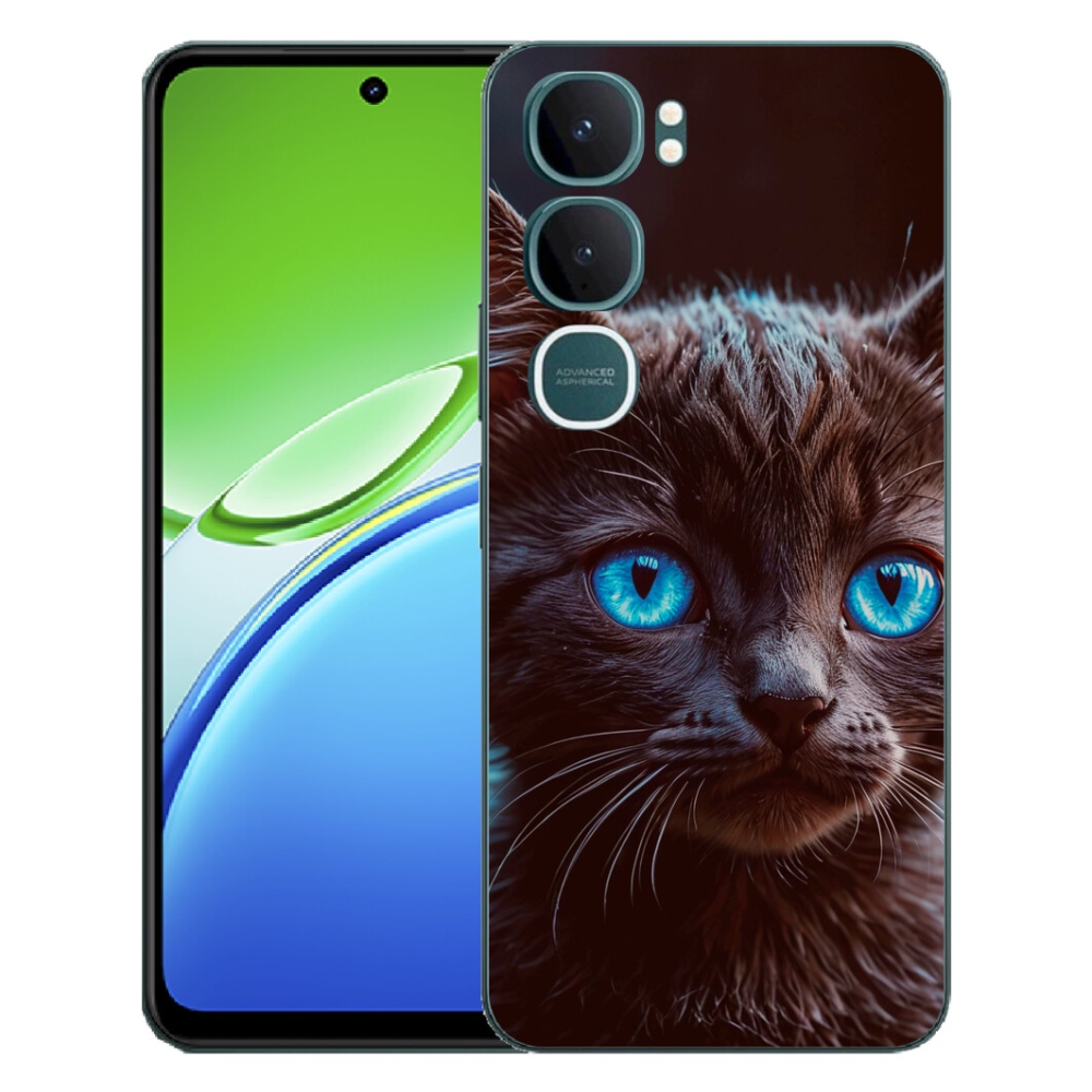 Gelový kryt mmCase na Vivo Y21d - černé kotě 2
