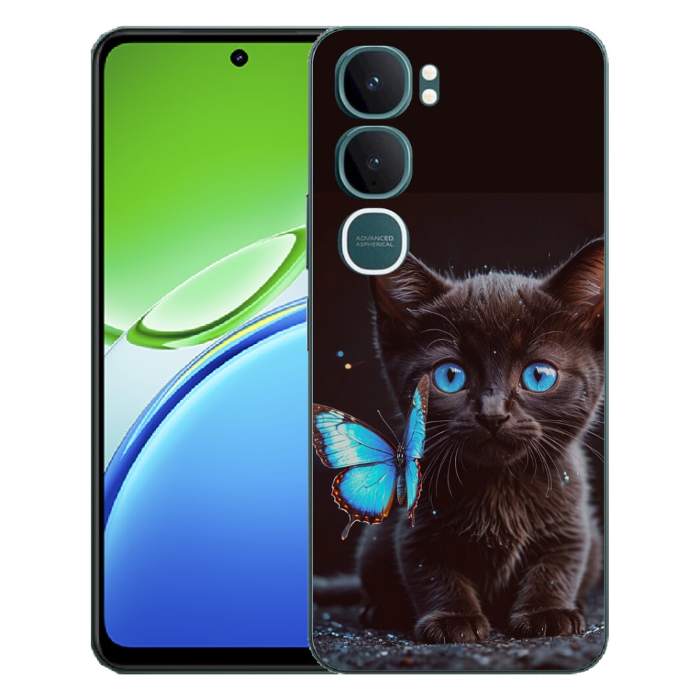Gelový kryt mmCase na Vivo Y21d - černé kotě 3