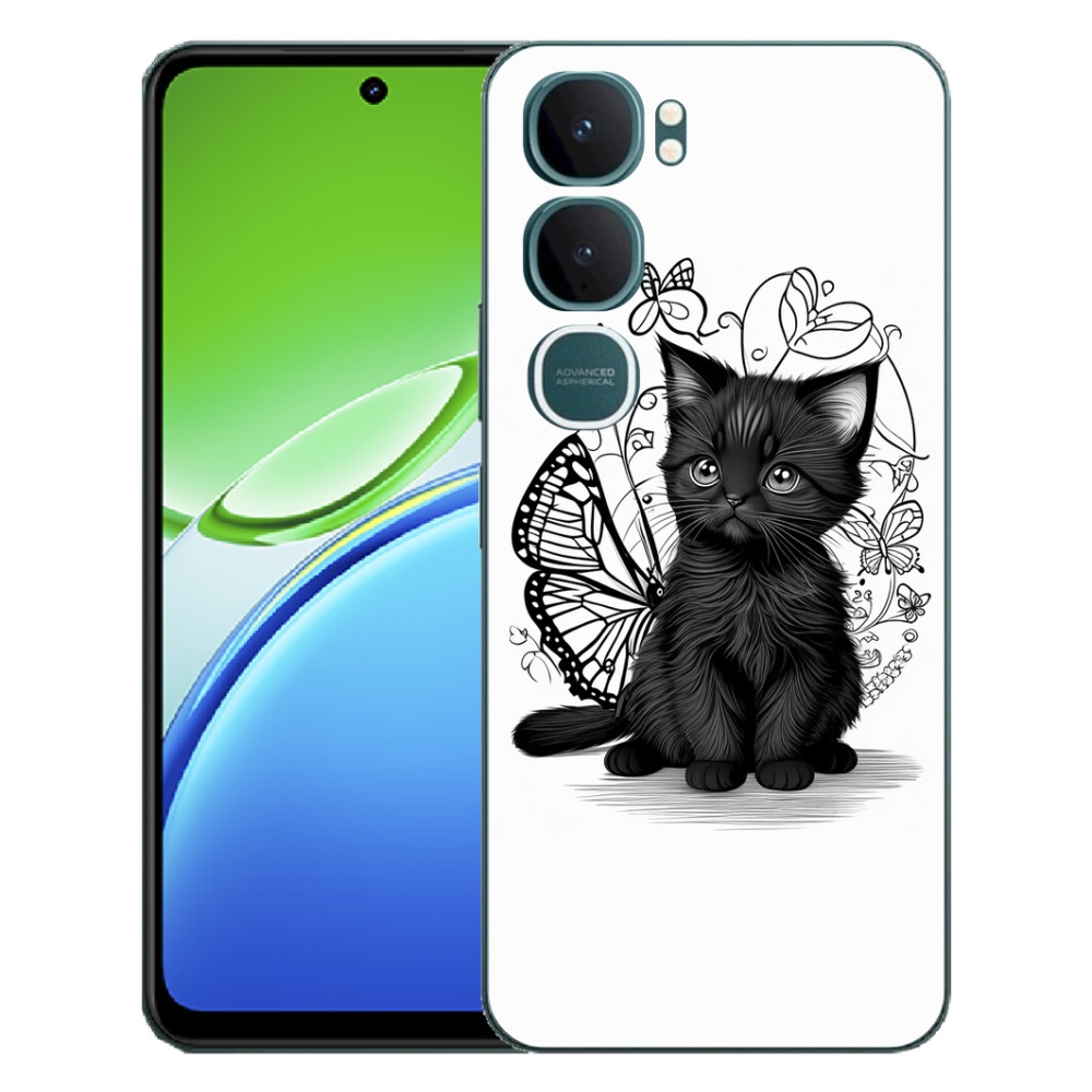 Gelový kryt mmCase na Vivo Y21d - černé kotě