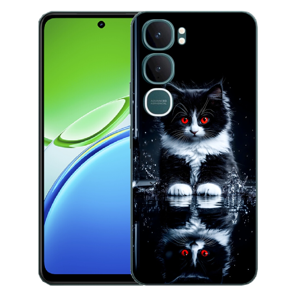 Gelový kryt mmCase na Vivo Y21d - černobílé kotě