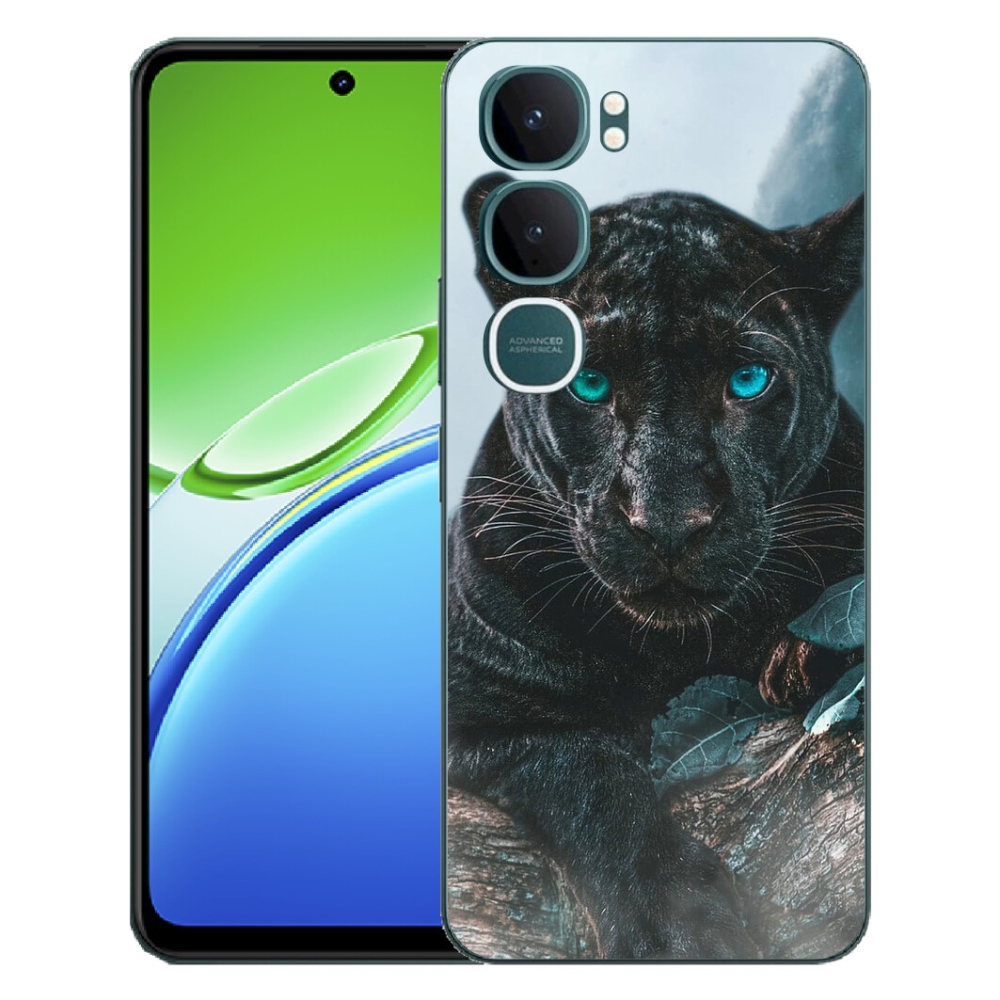 Gelový kryt mmCase na Vivo Y21d - černý panter