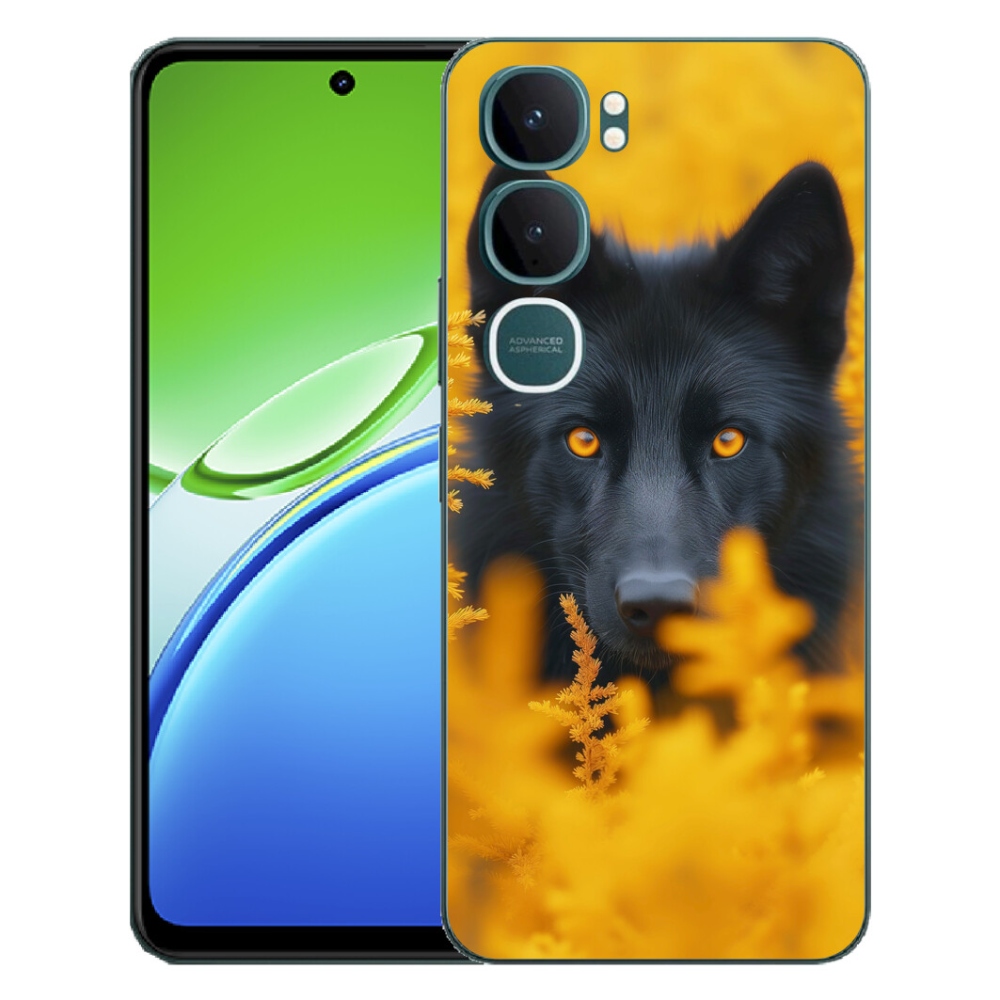 Gelový kryt mmCase na Vivo Y21d - černý vlk 2