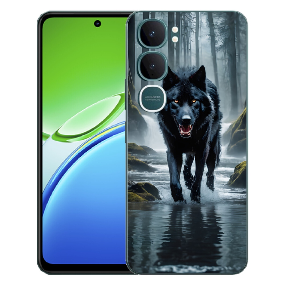 Gelový kryt mmCase na Vivo Y21d - černý vlk