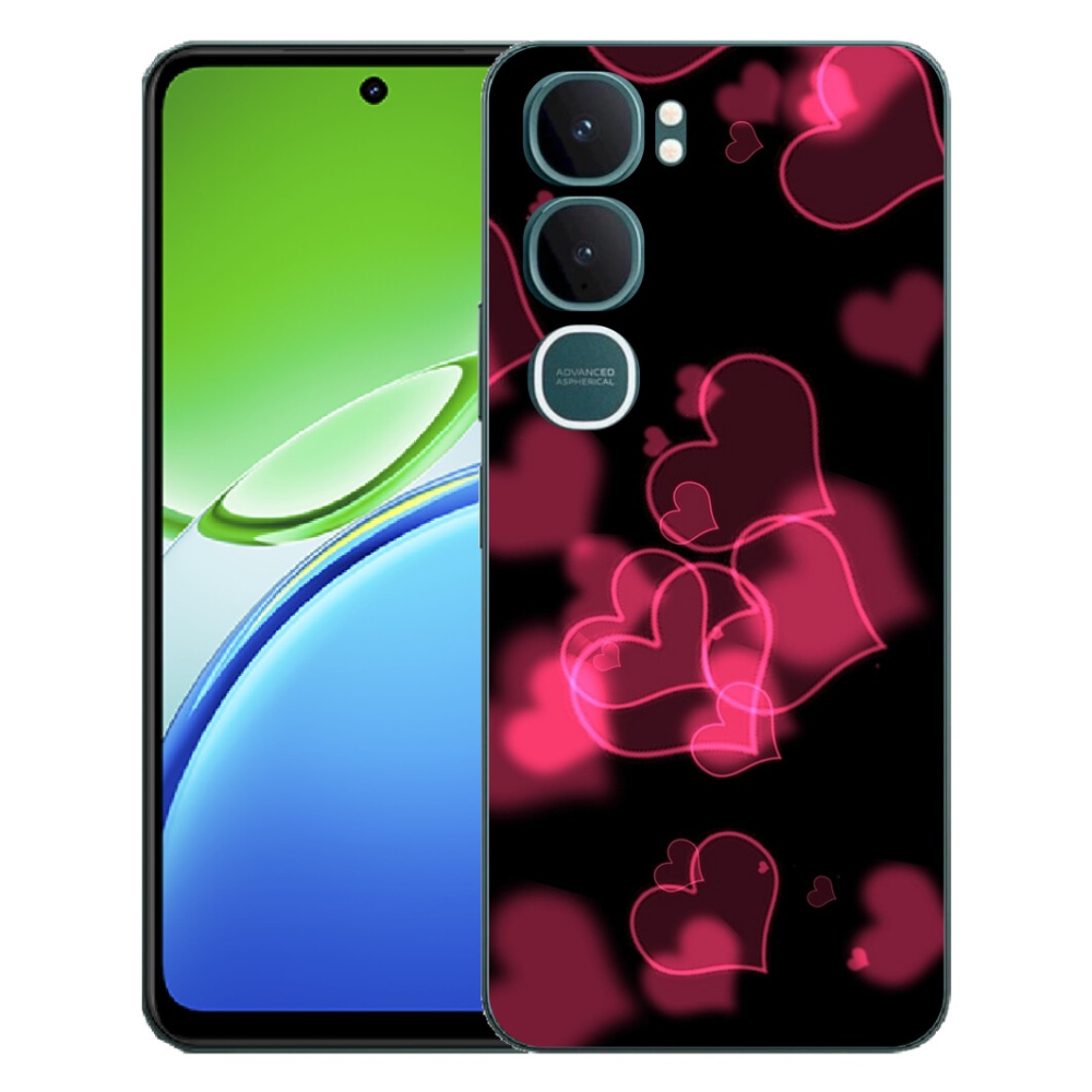 Gelový kryt mmCase na Vivo Y21d - červená srdíčka