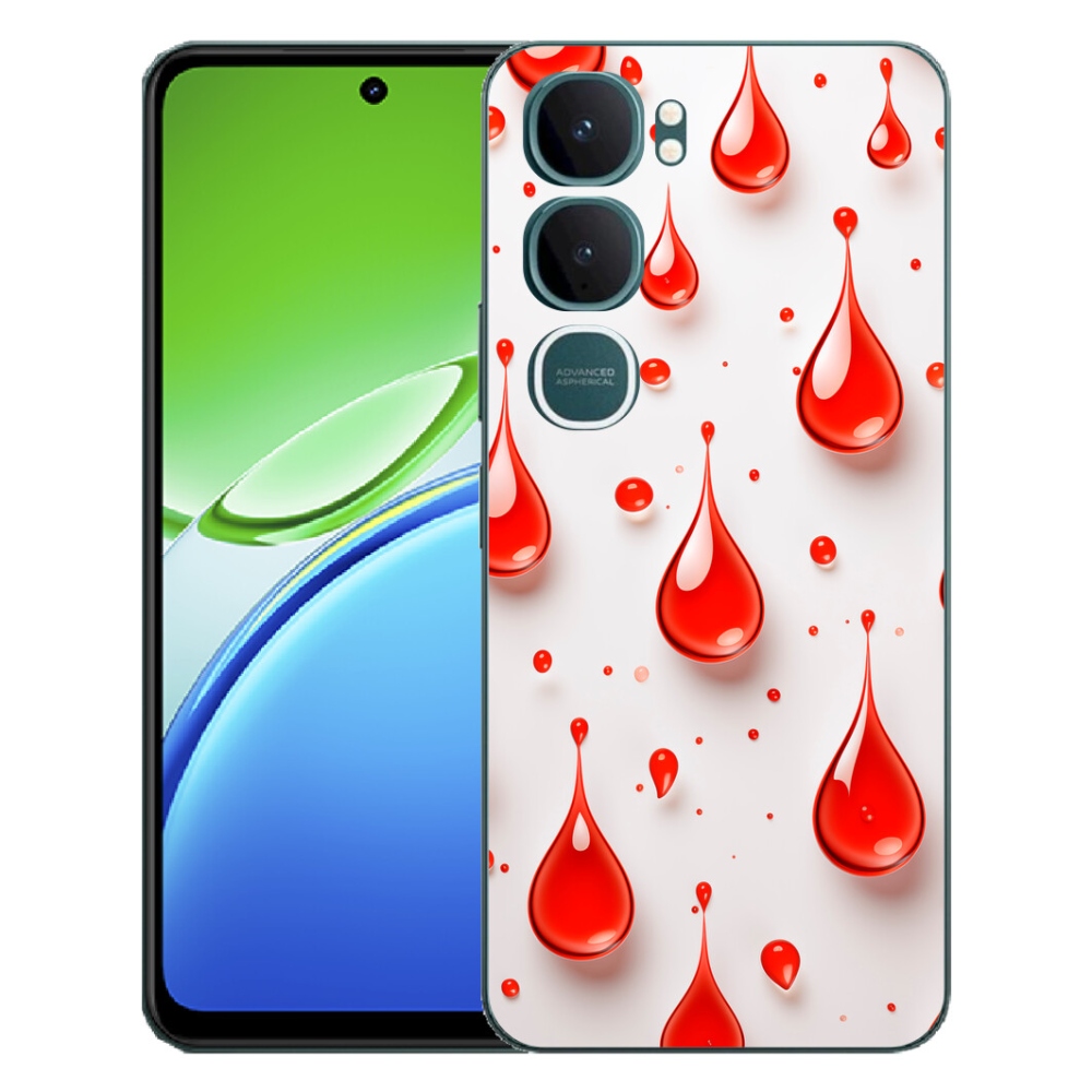 Gelový kryt mmCase na Vivo Y21d - červené kapky