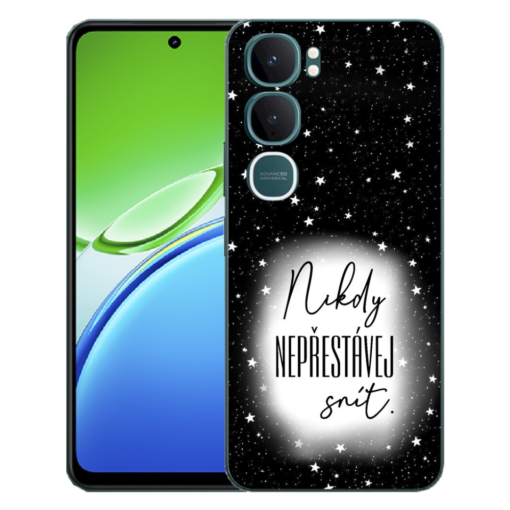 Gelový kryt mmCase na Vivo Y21d - citát 1 bíločerné pozadí