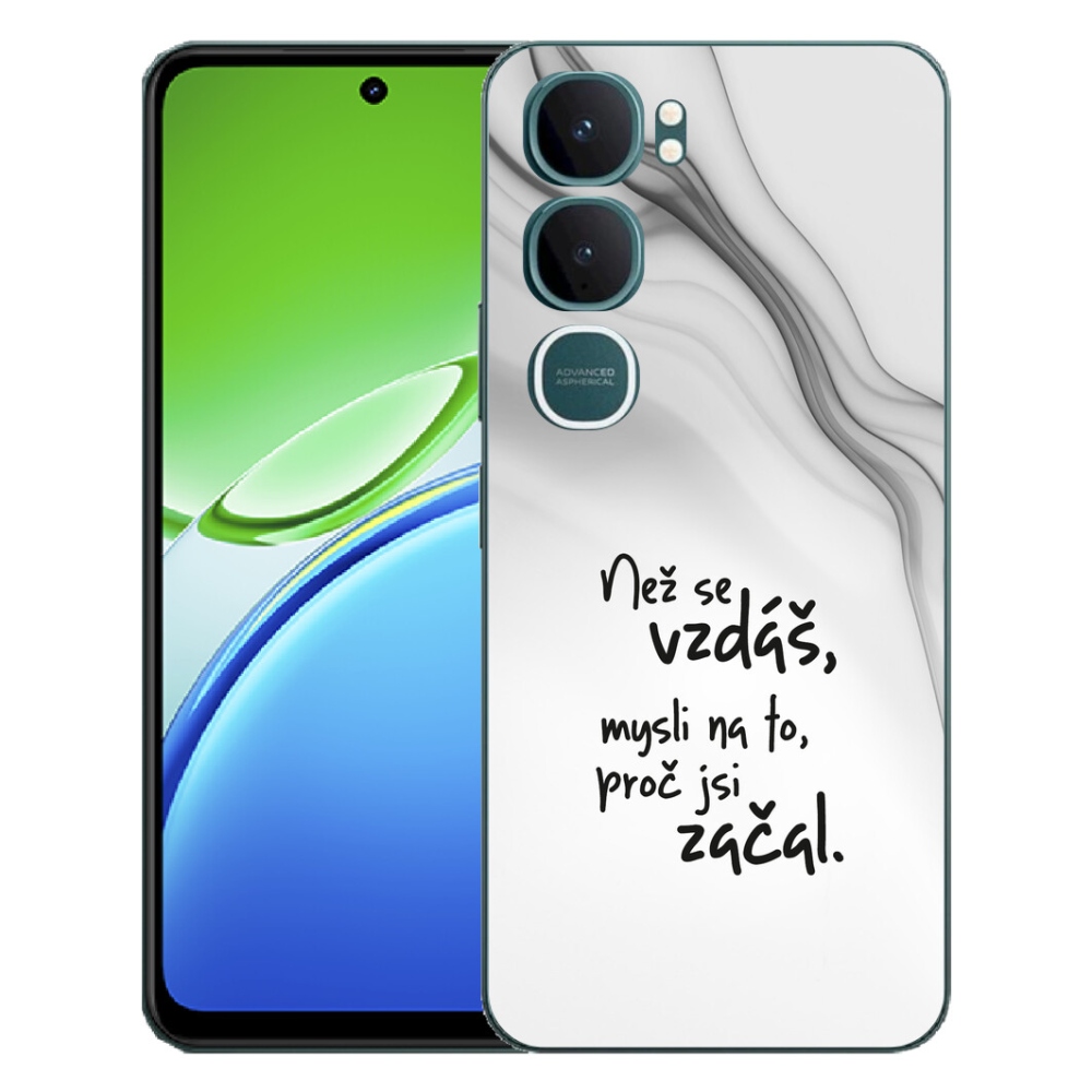 Gelový kryt mmCase na Vivo Y21d - citát 2 bílé pozadí