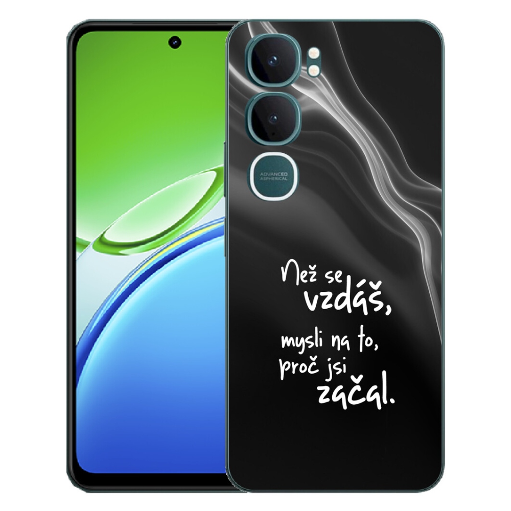 Gelový kryt mmCase na Vivo Y21d - citát 2 černé pozadí