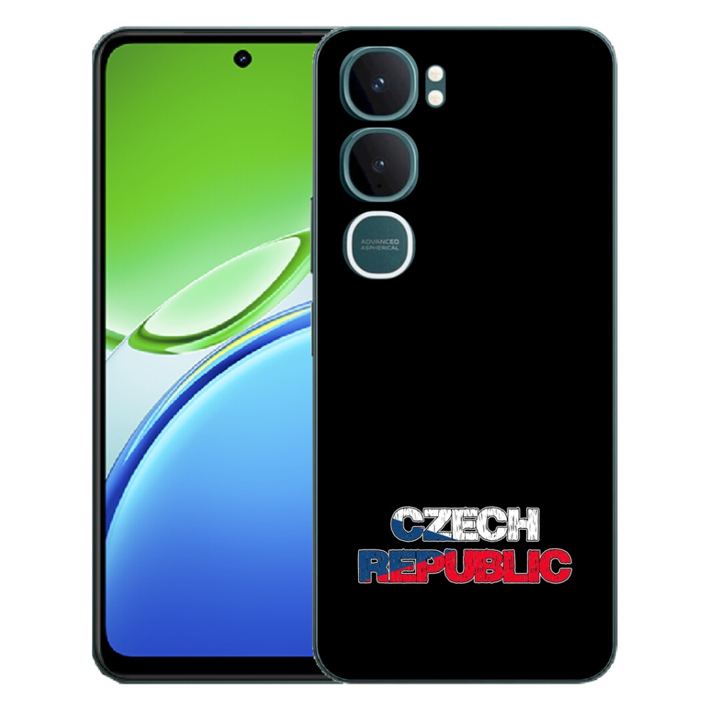 Gelový kryt mmCase na Vivo Y21d - Czech Republic černé pozadí