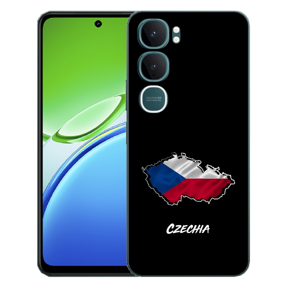 Gelový kryt mmCase na Vivo Y21d - Czechia černé pozadí