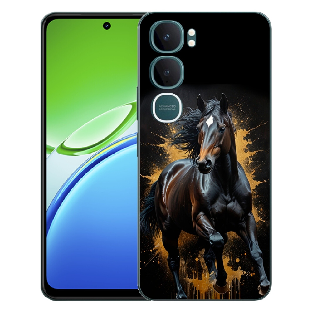 Gelový kryt mmCase na Vivo Y21d - elegantní černý hřebec