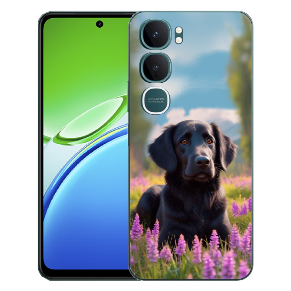 Gelový kryt mmCase na Vivo Y21d - elegantní černý retrívr