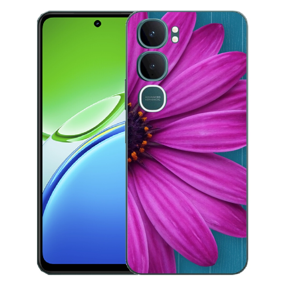 Gelový kryt mmCase na Vivo Y21d - fialová kopretina