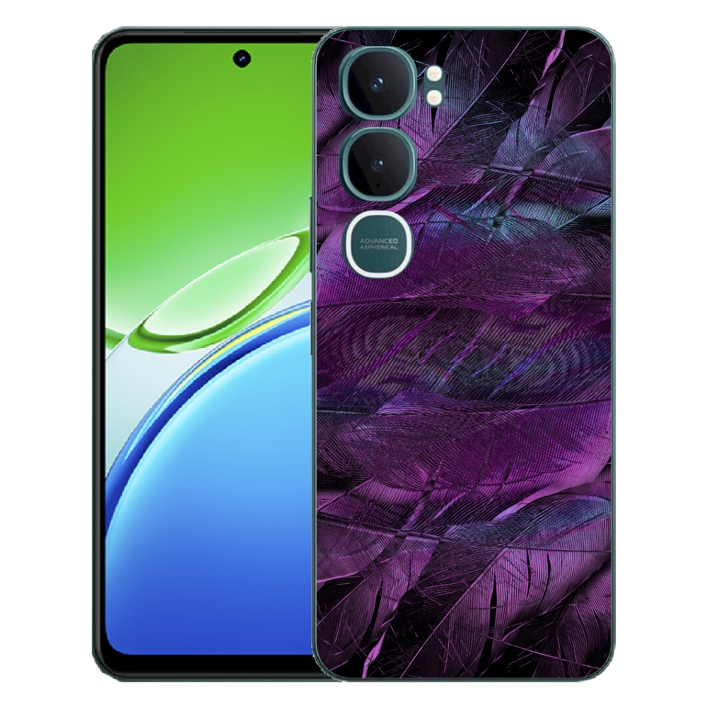 Gelový kryt mmCase na Vivo Y21d - fialová pírka