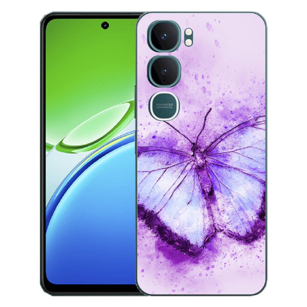 Gelový kryt mmCase na Vivo Y21d - fialový motýl