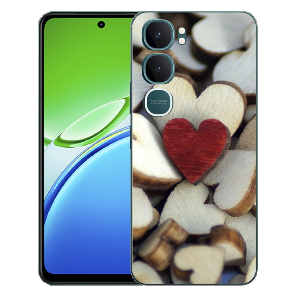 Gelový kryt mmCase na Vivo Y21d - gravírované červené srdce 