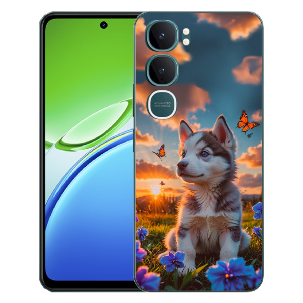 Gelový kryt mmCase na Vivo Y21d - husky při západu slunce