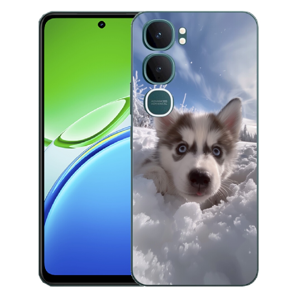 Gelový kryt mmCase na Vivo Y21d - husky ve sněhu