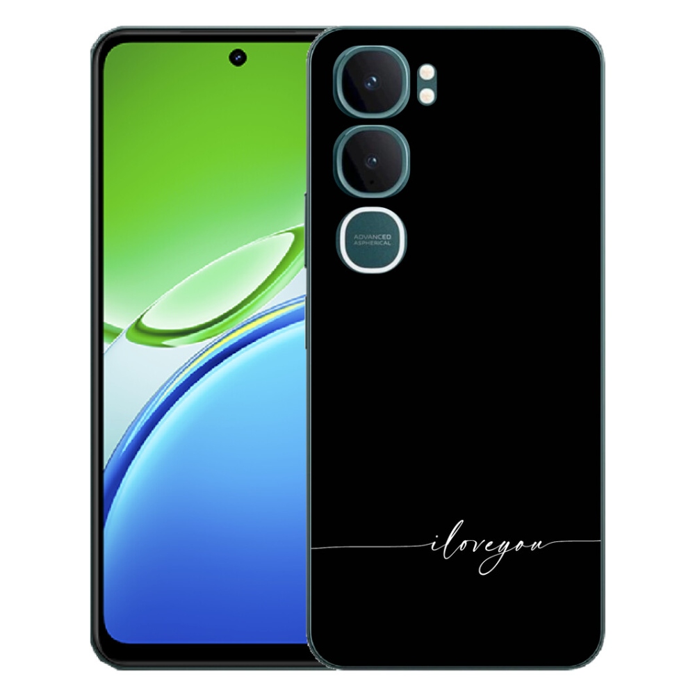 Gelový kryt mmCase na Vivo Y21d - I love you černé pozadí