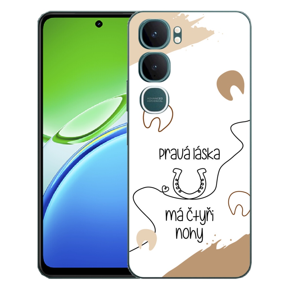 Gelový kryt mmCase na Vivo Y21d - koňský motiv bílé pozadí