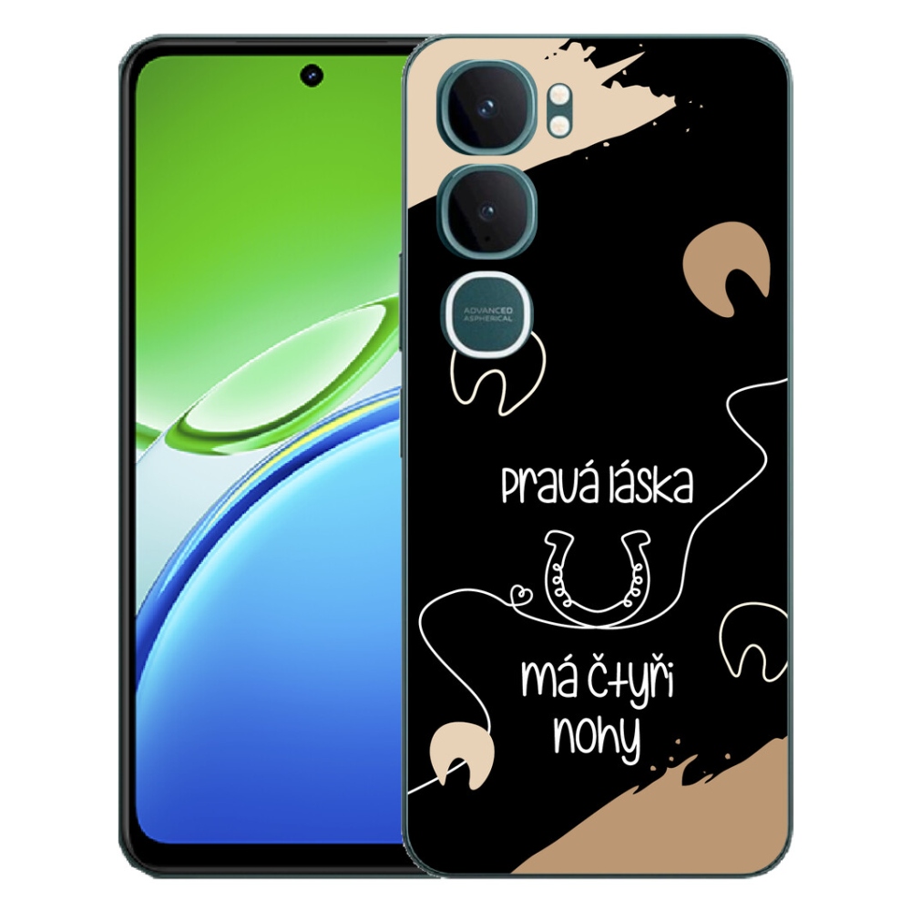 Gelový kryt mmCase na Vivo Y21d - koňský motiv černé pozadí
