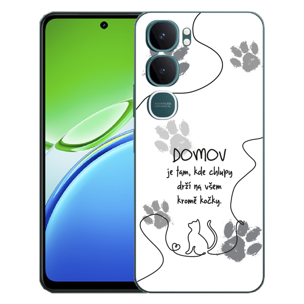 Gelový kryt mmCase na Vivo Y21d - kočičí motiv bílé pozadí
